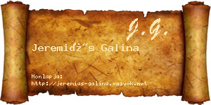 Jeremiás Galina névjegykártya